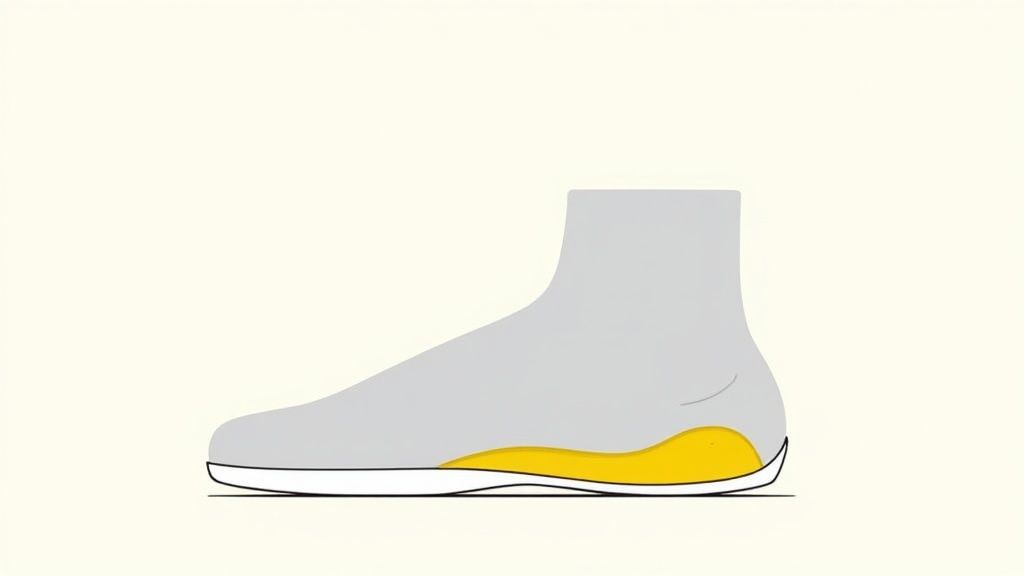 A person stretching their foot by pulling their toes back