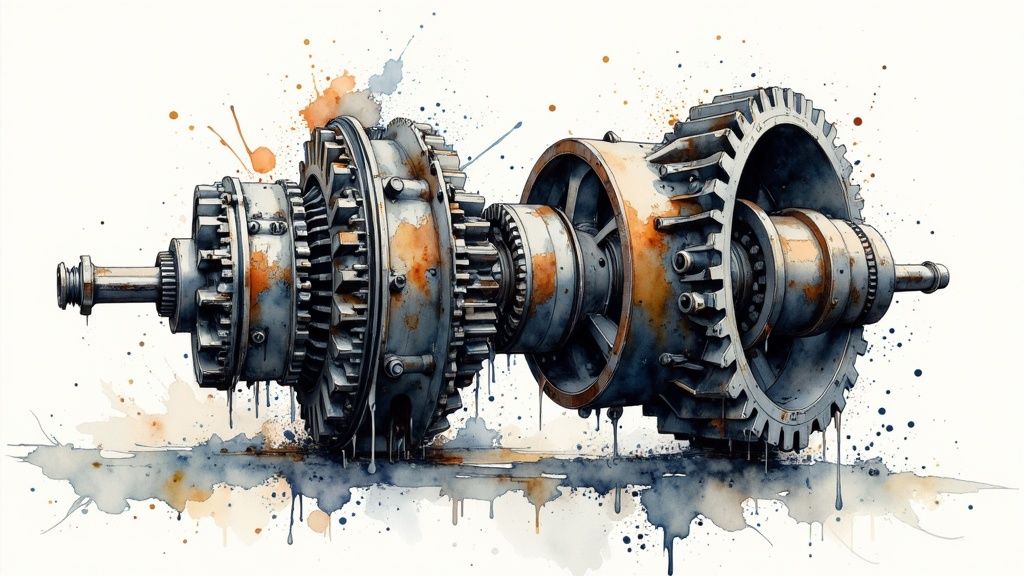 Image of a car's dashboard with the check engine light illuminated