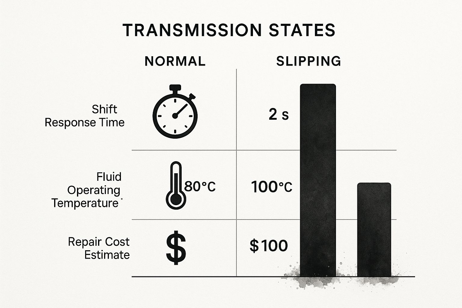 Infographic about car transmission slipping