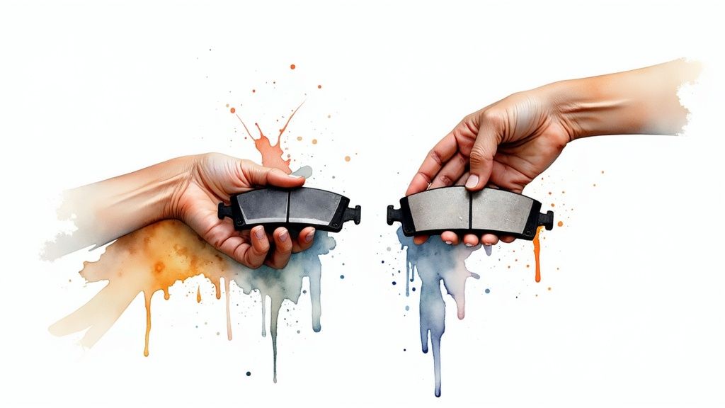 Dashboard with brake warning light