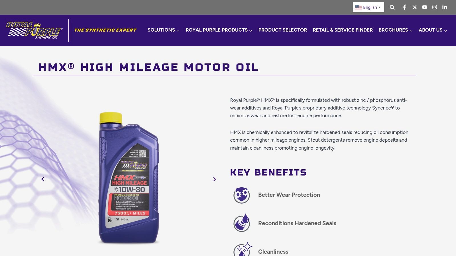 Royal Purple HMX High Mileage Synthetic Oil