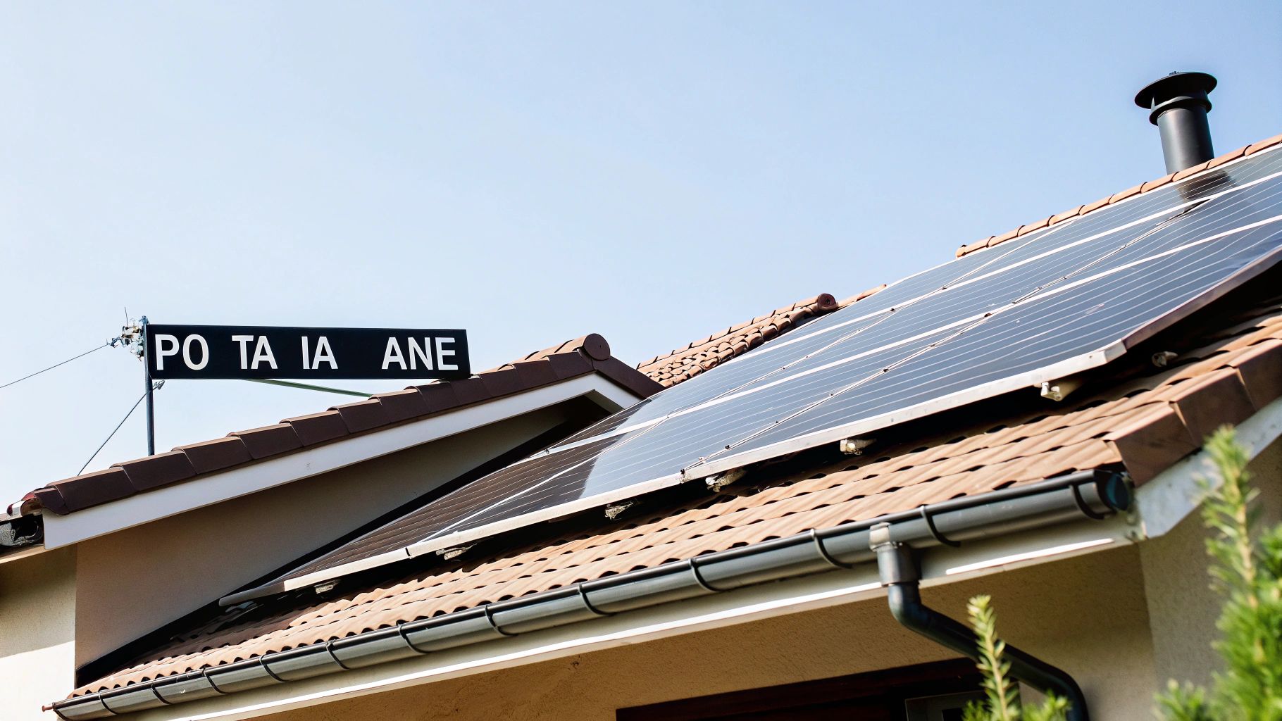 Σύστημα υδρορροής εγκατεστημένο σε στέγη με πάνελ