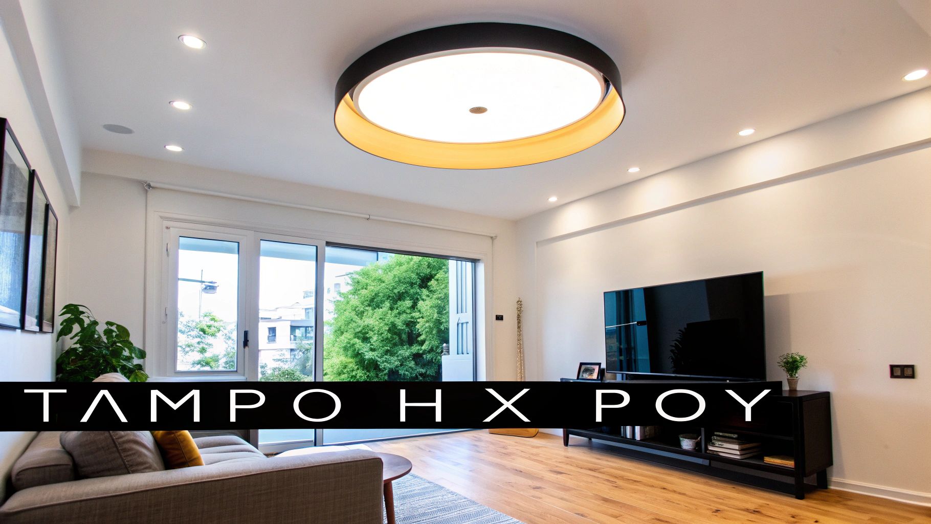 Φωτιστικά οροφής σε ένα μοντέρνο σαλόνι