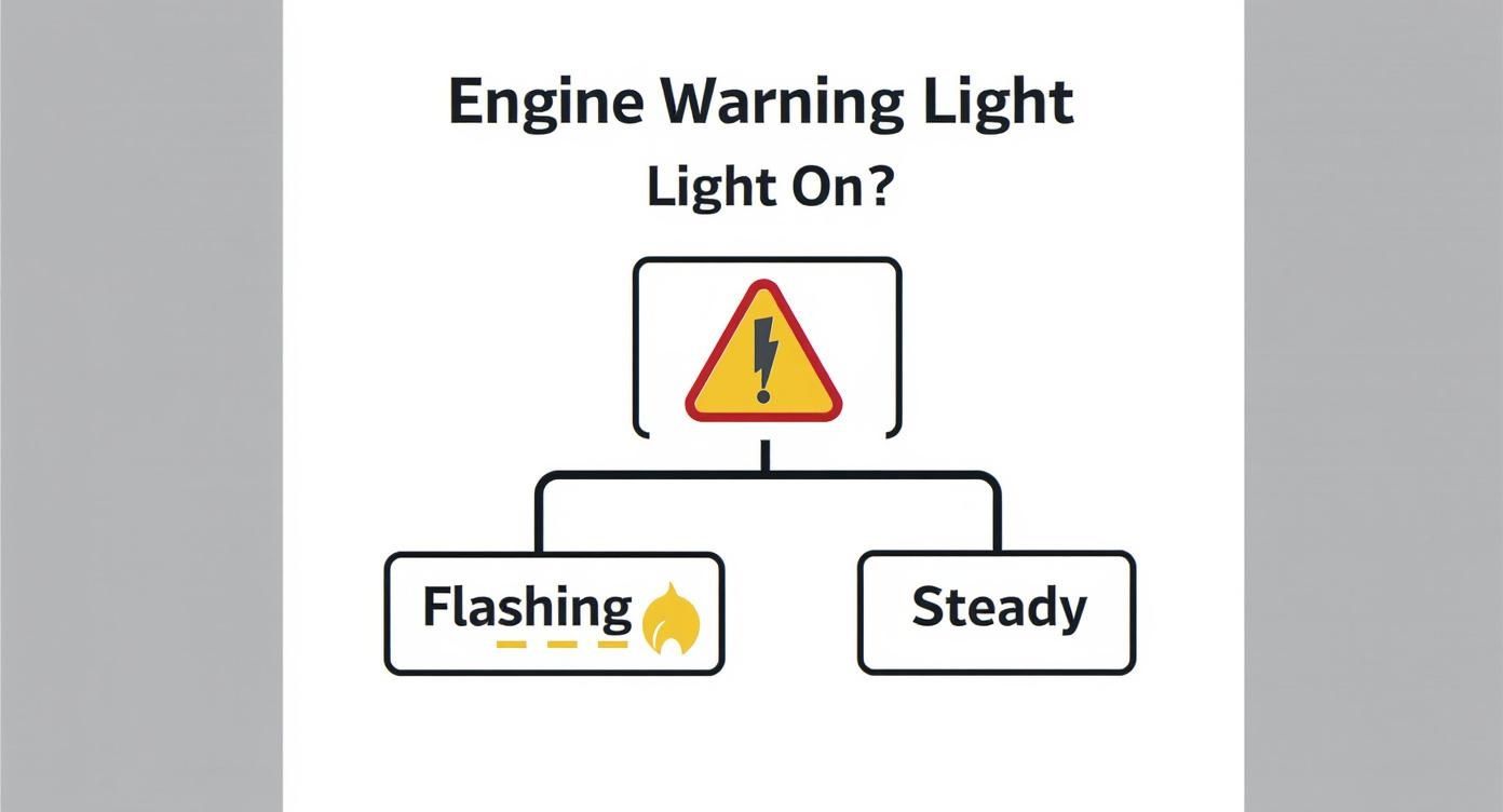 Infographic about engine warning light