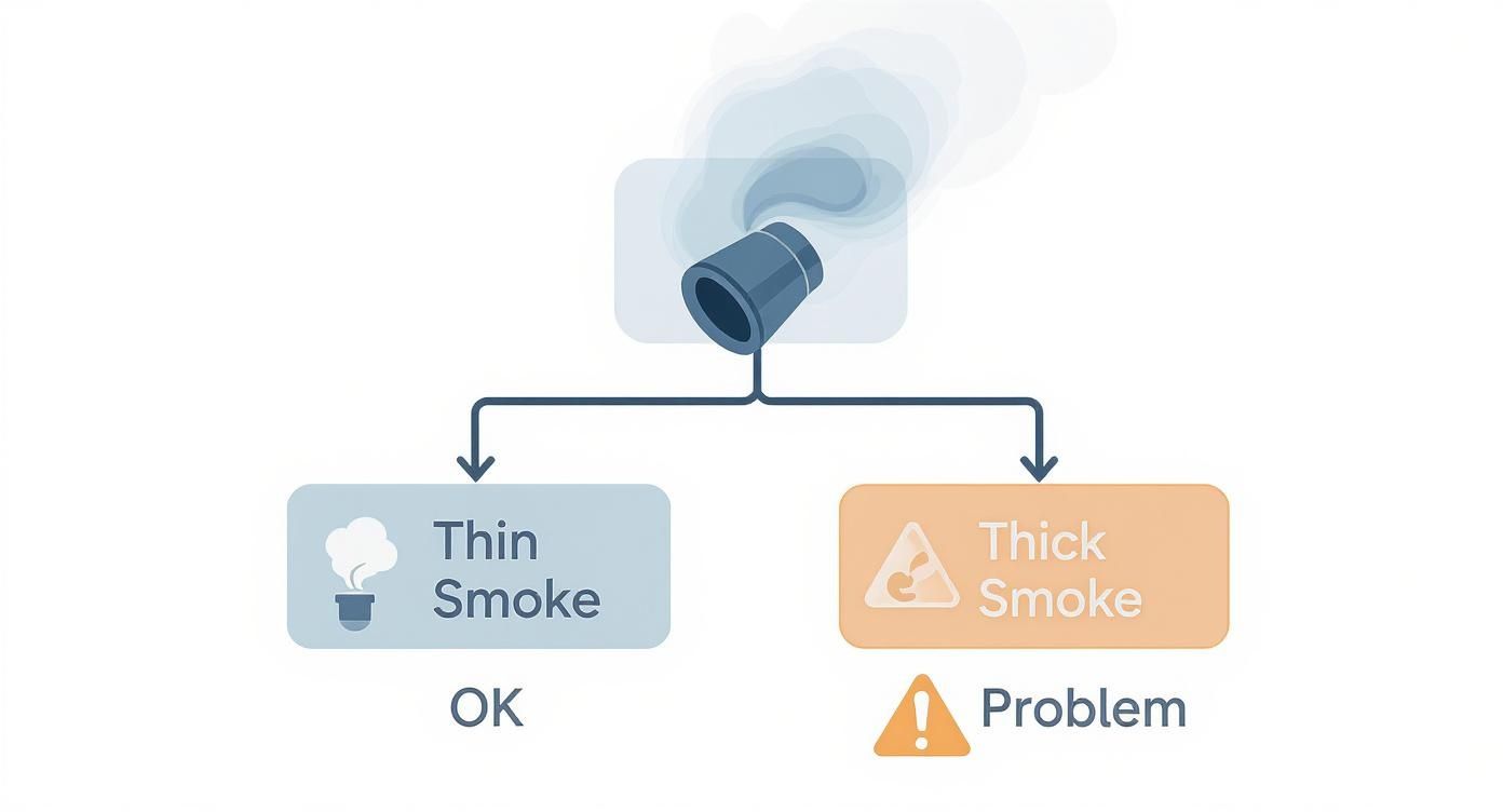 Infographic about white smoke from exhaust