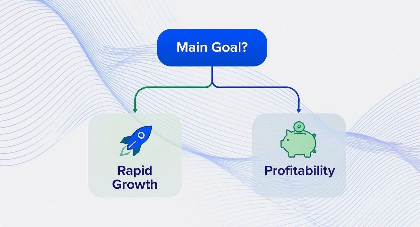 D2C PPC Advertising Main Goals D2C PPC Advertising goals showing rapid growth and profitability