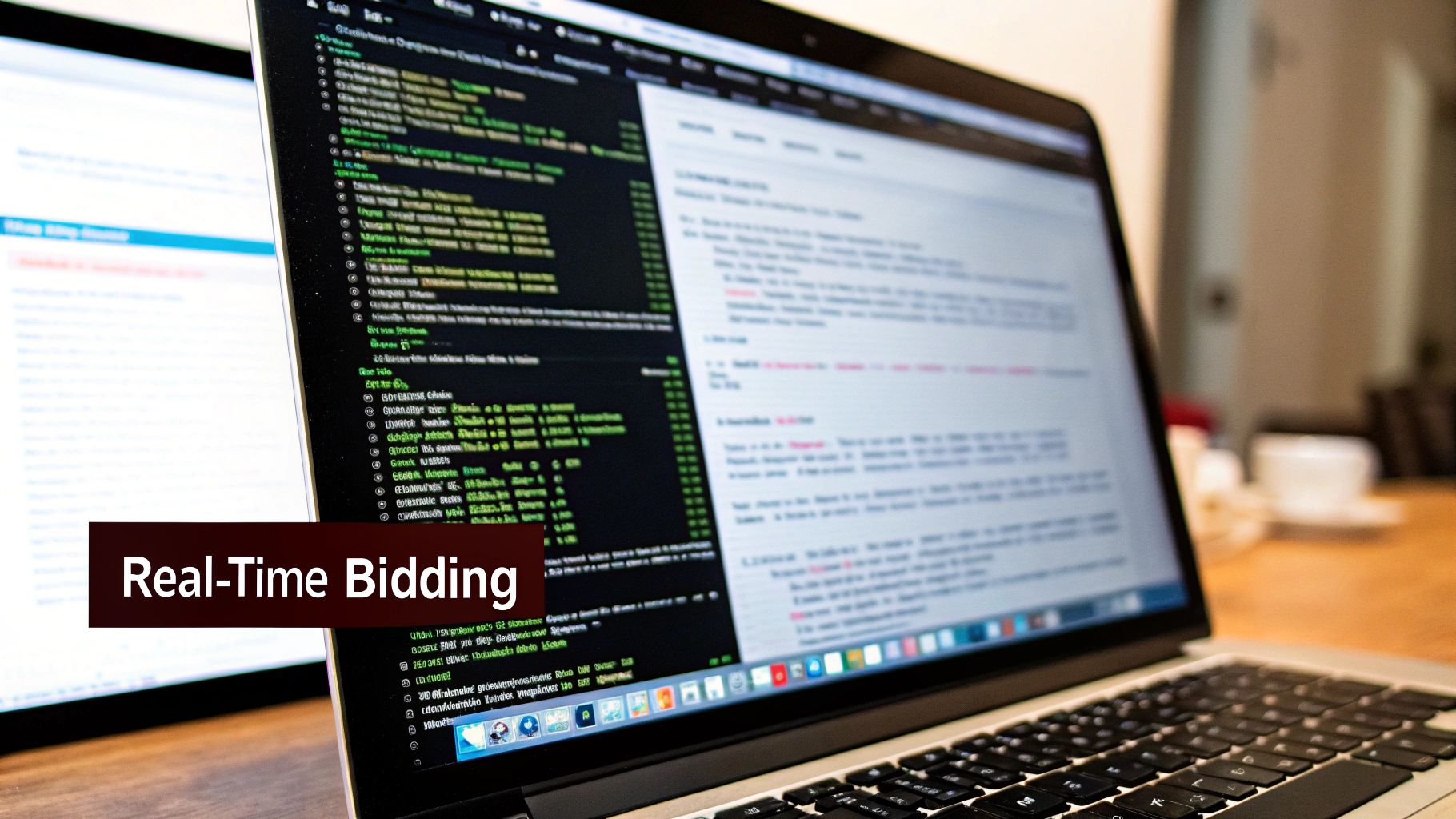 Real-time bidding system powering Programmatic Advertising on a laptop