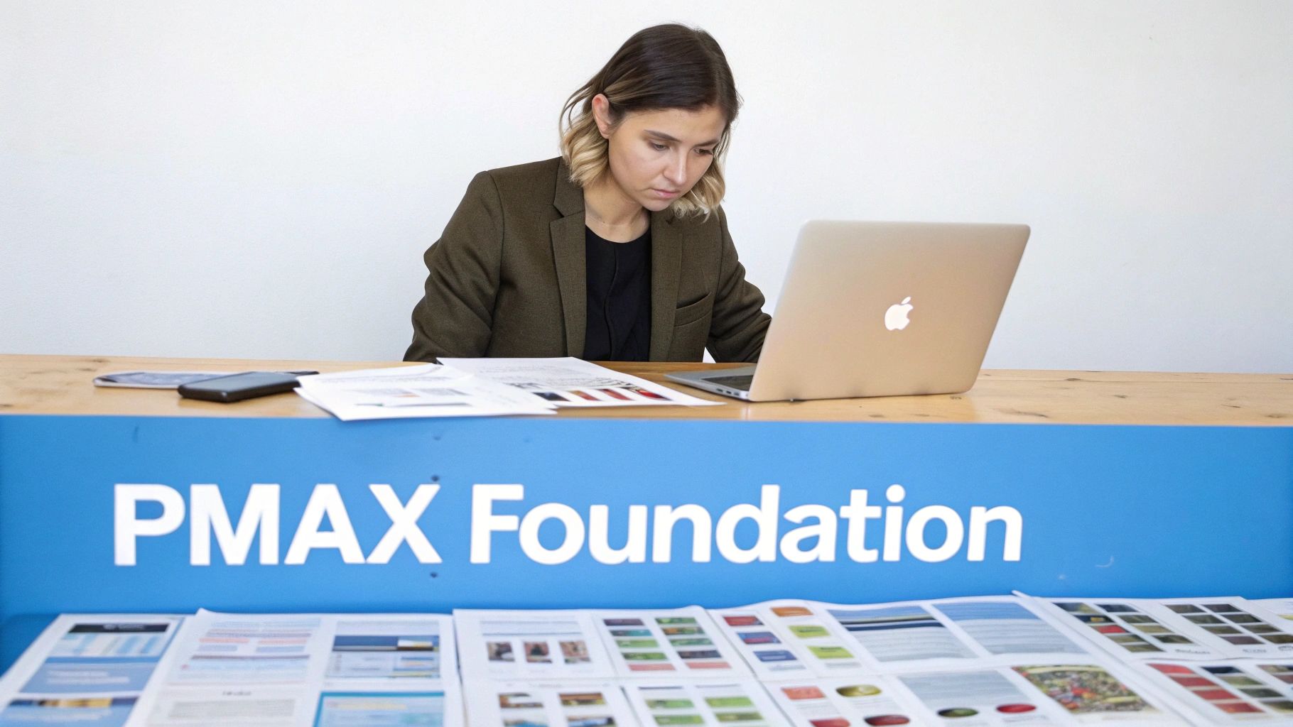 Building the PMAX Foundation for Scaling a B2C Brand with Performance Max Marketer analysing campaign documents for Scaling a B2C Brand with Performance Max