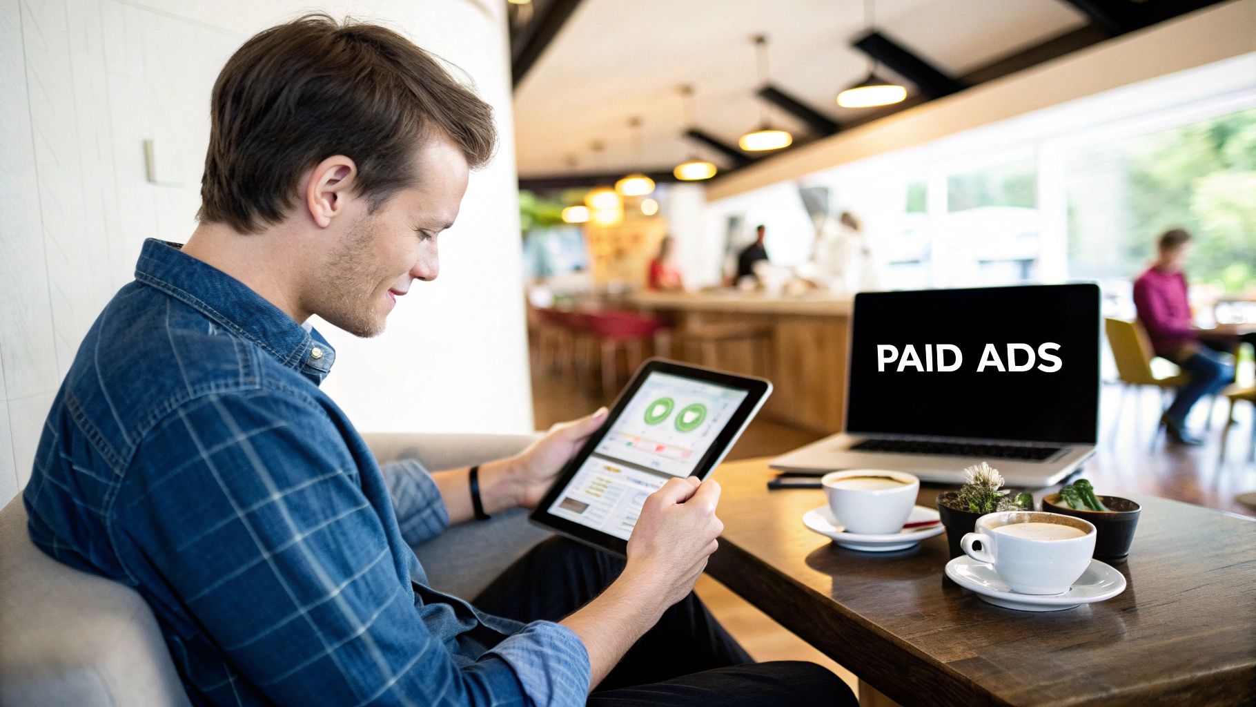 Paid Advertising in Digital Marketing for Small Business Digital Marketing for Small Business using paid ads on tablet and laptop