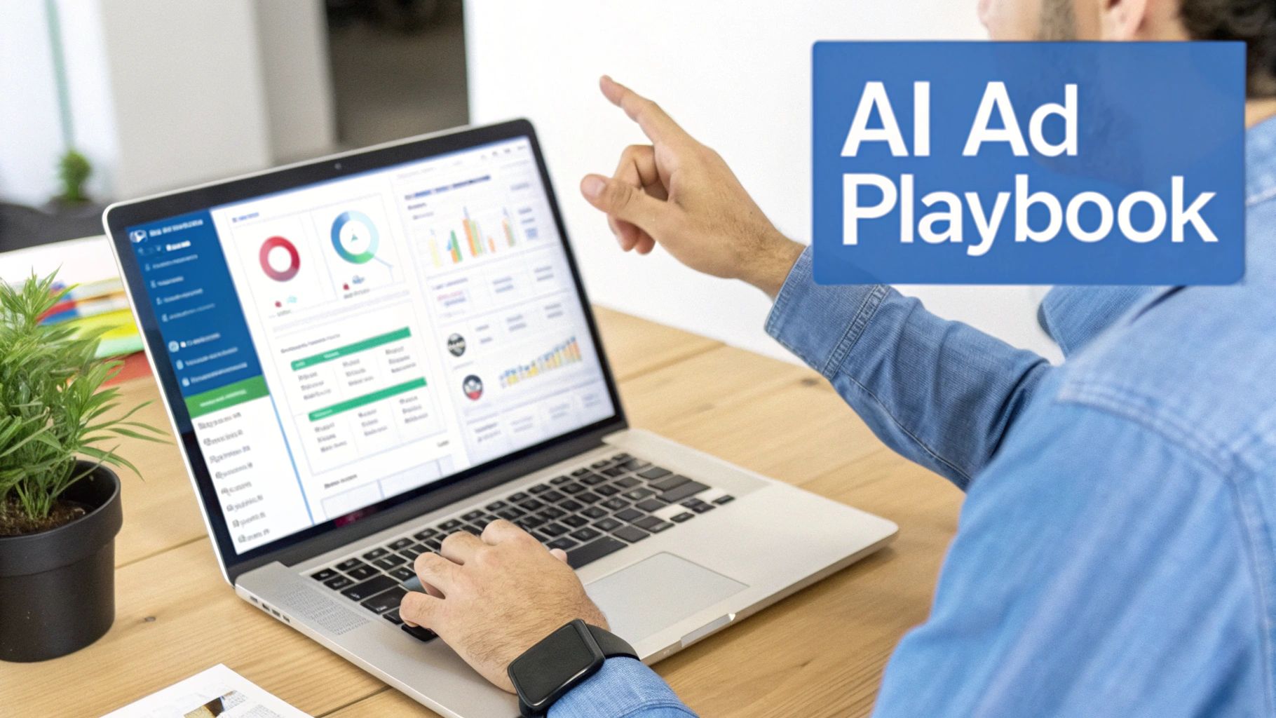 ChatGPT Ad Consultant Digital Ad Strategy Person reviewing campaign dashboards on a laptop as part of a ChatGPT Ad Consultant strategy workflow