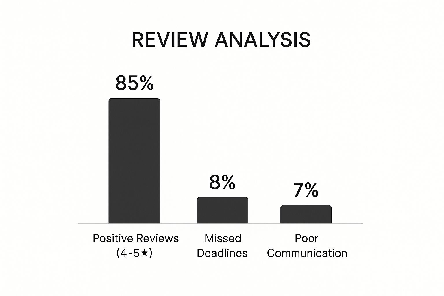 Review Analysis – How to Choose a Digital Marketing Agency Review analysis chart – How to Choose a Digital Marketing Agency