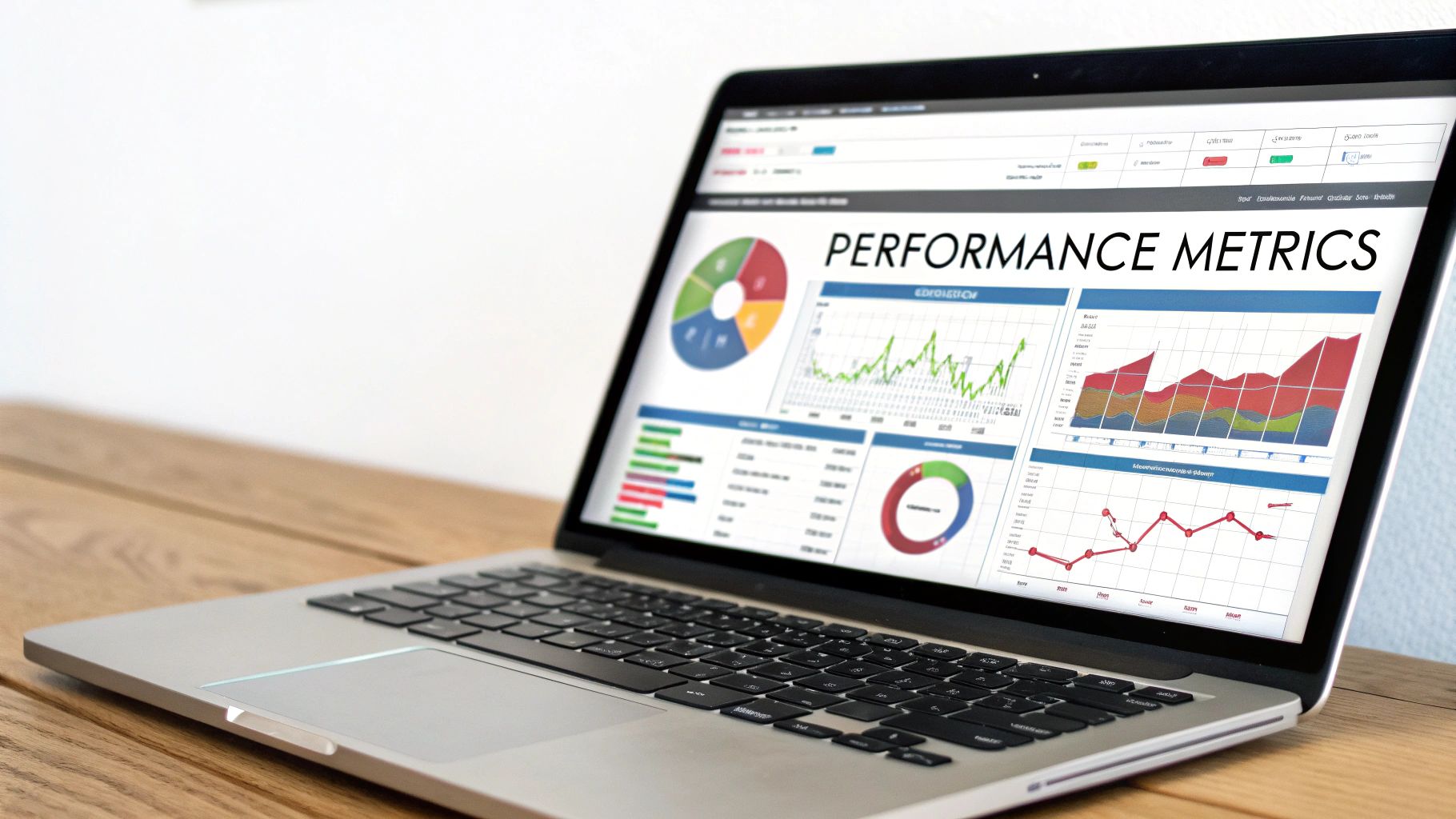Laptop displaying performance metrics for Google Ads vs Facebook Ads campaign analysis.
