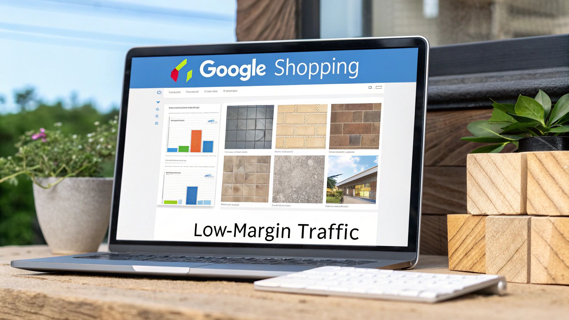 Google Shopping for Building Products: Identify Low-Margin Traffic Google Shopping for Building Products dashboard showing low-margin traffic and product performance insights