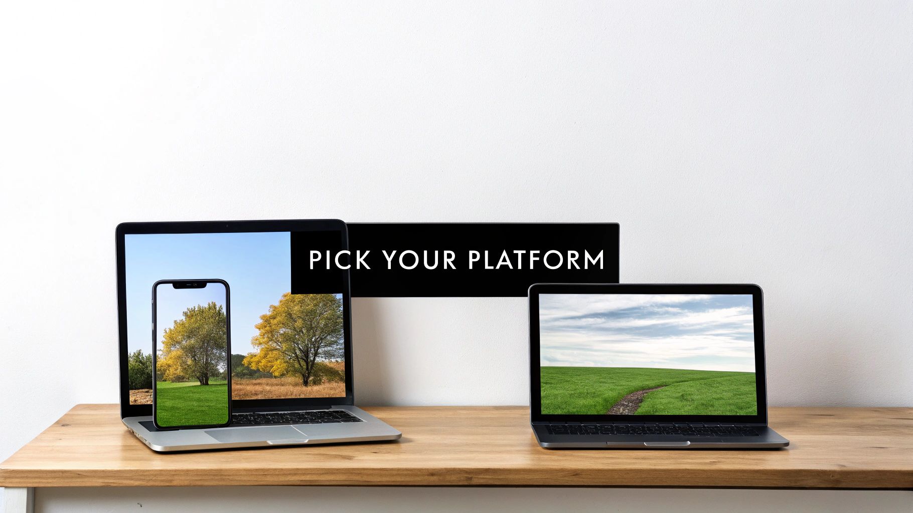 Stylised graphic showing various digital advertising platform logos like Google, Meta, and TikTok.
