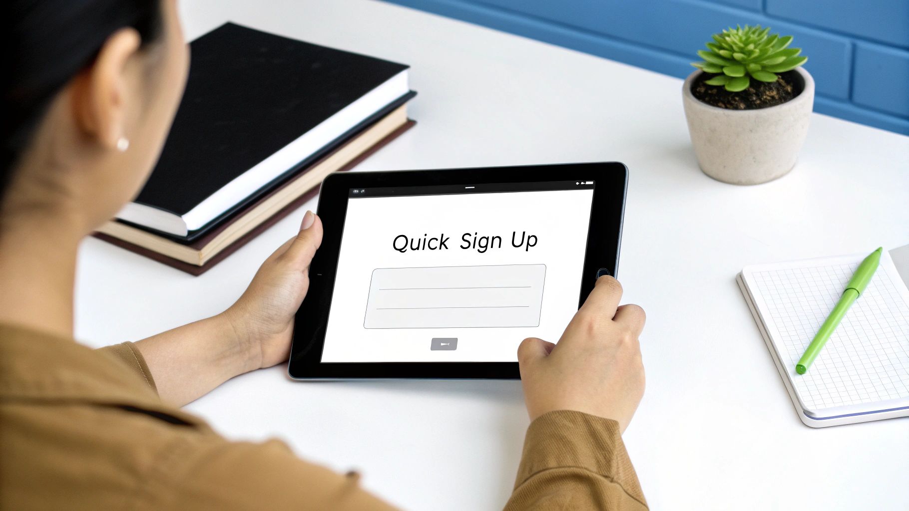 Simplifying Sign-Up Forms on Your Lead Generation Landing Page Quick sign-up form example for a Lead Generation Landing Page
