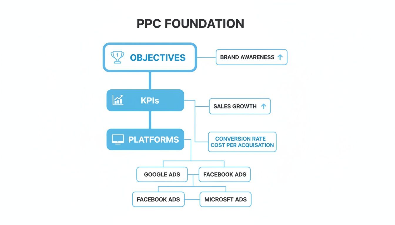 How to Manage PPC Campaign Foundations for Better Performance How to Manage PPC Campaign by setting clear objectives, KPIs and advertising platforms