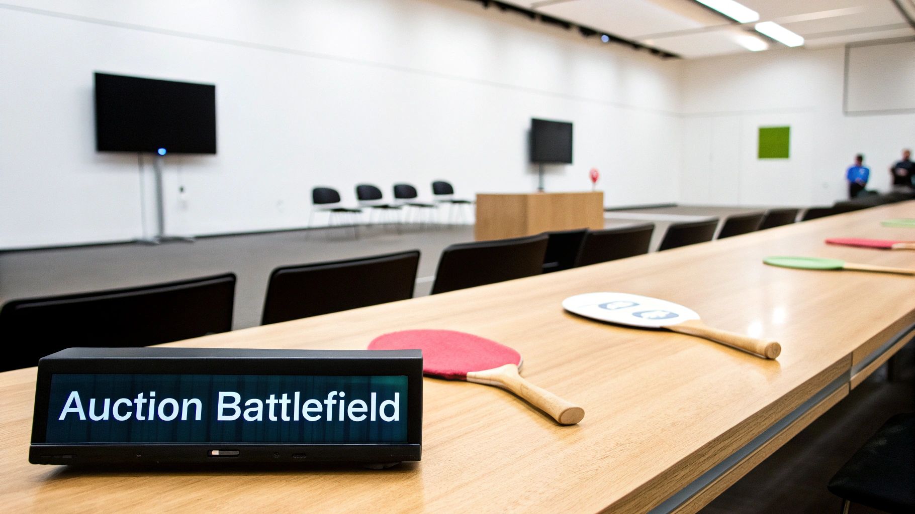 An example of the Google Ads Auction Insights report, showing various competitor domains and performance metrics like Impression Share and Overlap Rate.