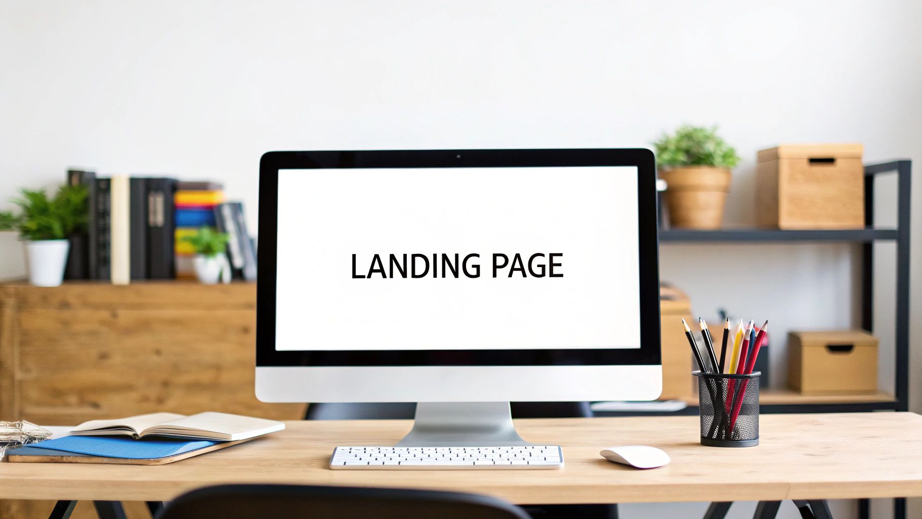 Landing Page Design for Lead Acquisition Strategy Desktop screen showing a landing page used in a lead acquisition strategy