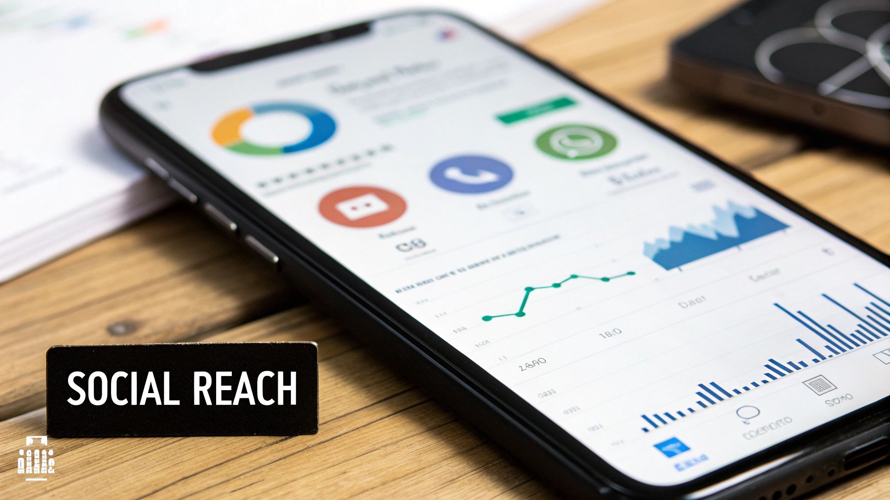 Social Reach Metrics in Ecommerce Digital Marketing Social media performance analytics for ecommerce digital marketing on a smartphone