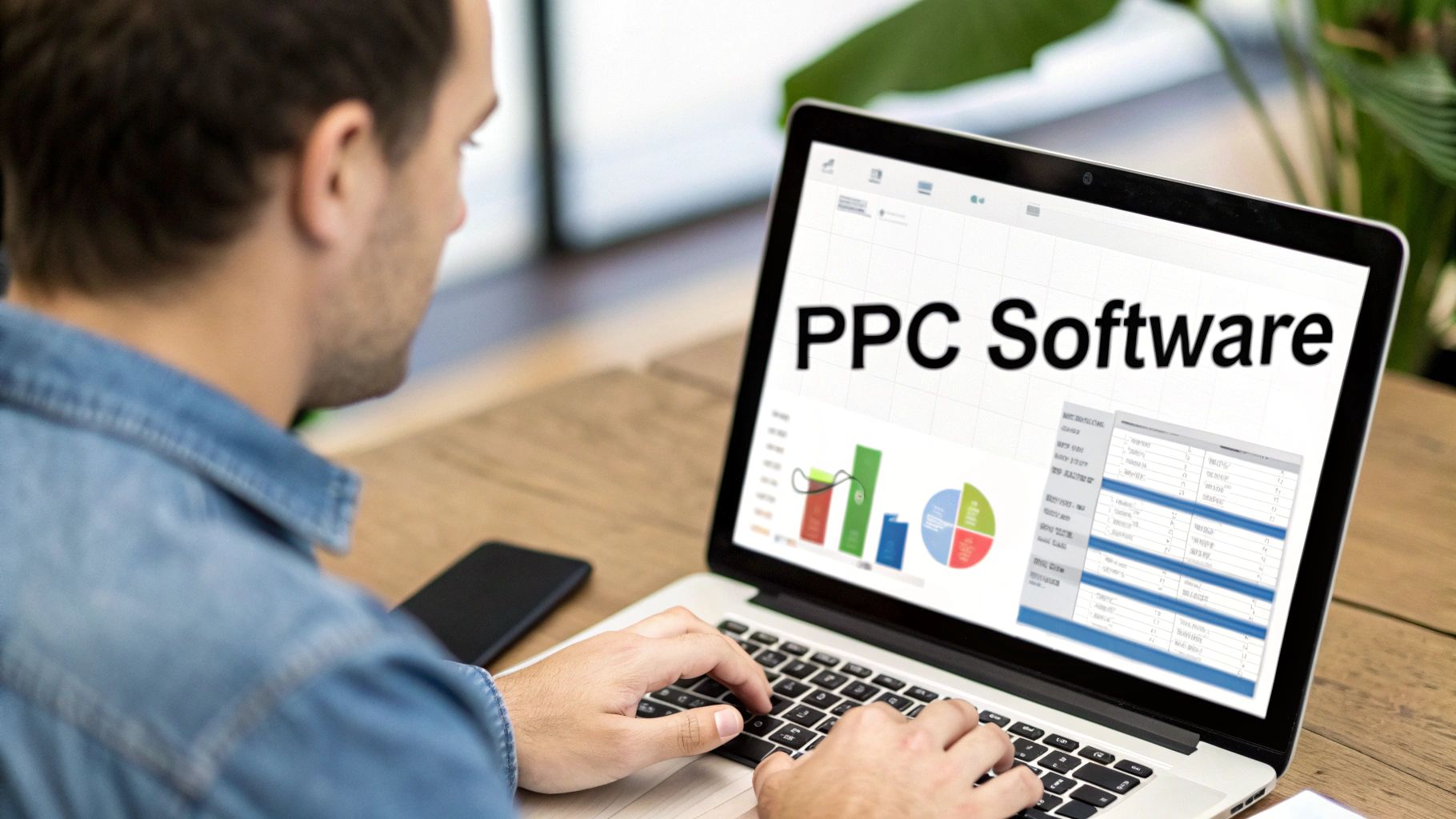 Best Pay Per Click Software for Smarter Campaign Management Man analysing data using the Best Pay Per Click Software on a laptop