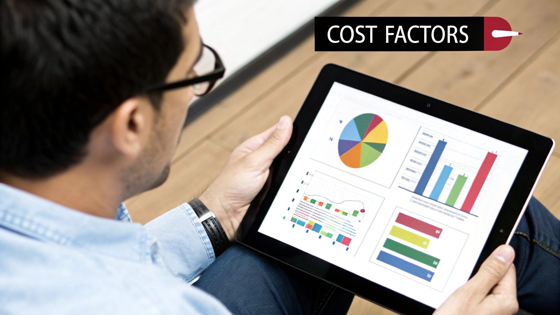 Reviewing colourful charts and cost factors to estimate how much does it cost for Google Ads