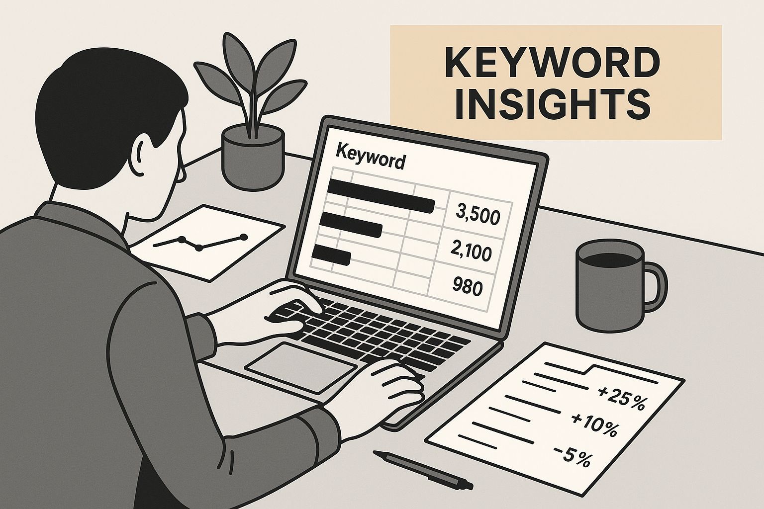 PPC Competitor Research keyword insights dashboard with traffic volumes