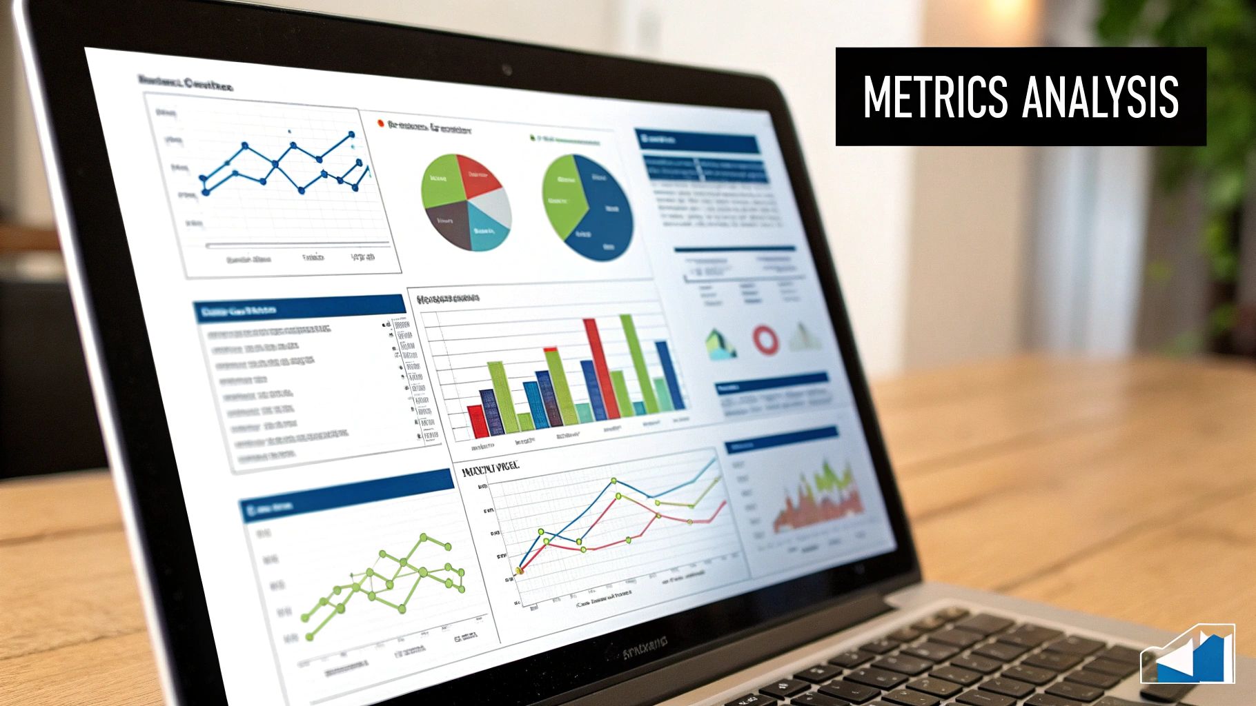 Laptop displaying analytics dashboards representing metrics analysis for PPC on Amazon campaigns.
