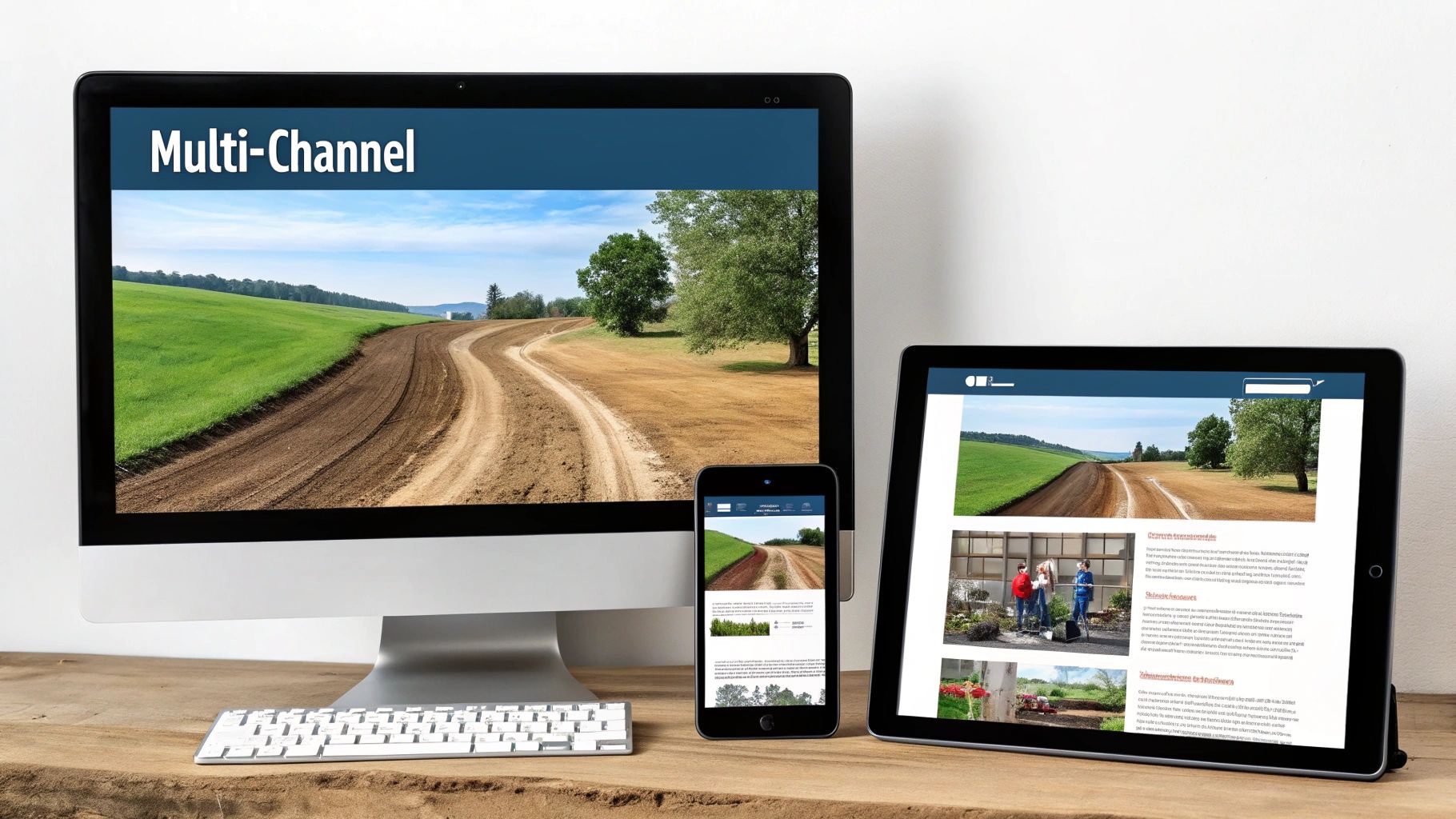 Multi-Channel Strategy for Retargeting Advertising Multi-device layout showcasing multi-channel retargeting advertising