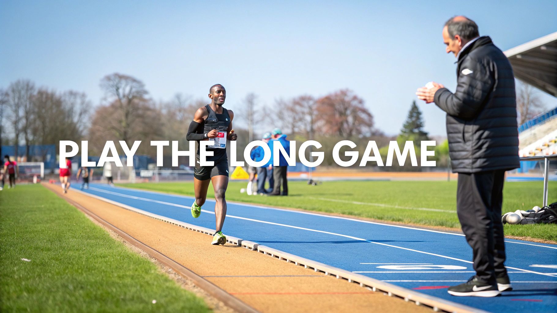 B2B PPC – Play the Long Game B2B PPC long-term success illustrated by a runner competing in a long-distance race