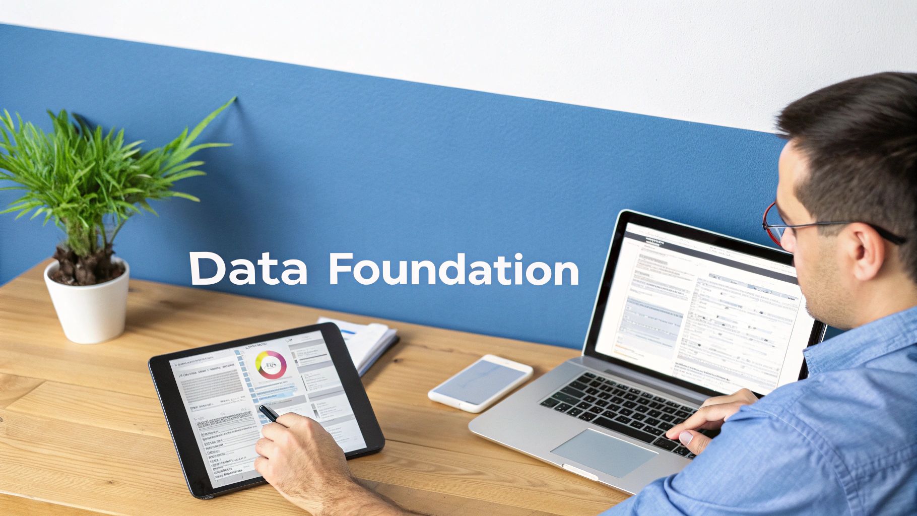 Data foundation for B2B Google Ads success B2B Google Ads Success built on a strong data foundation using analytics dashboards and performance reporting