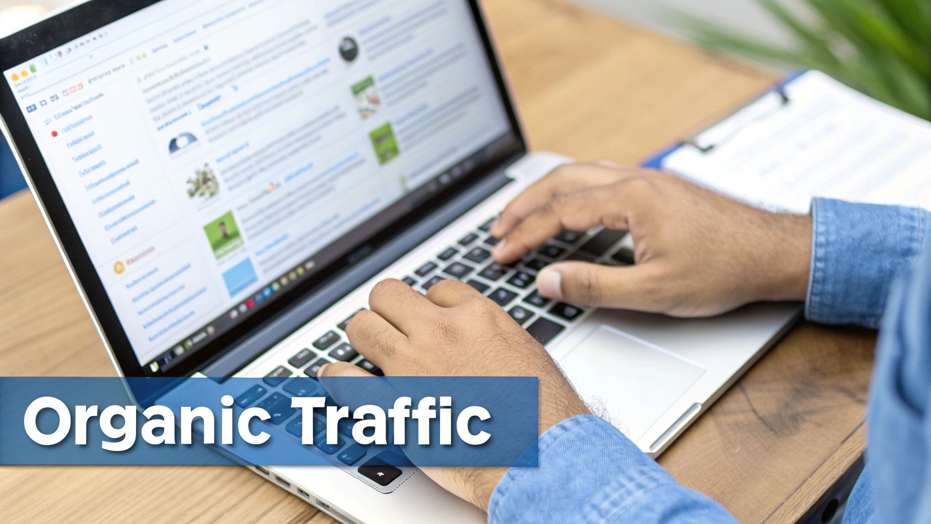 Website Marketing Organic Traffic Website Marketing organic traffic analysis on laptop