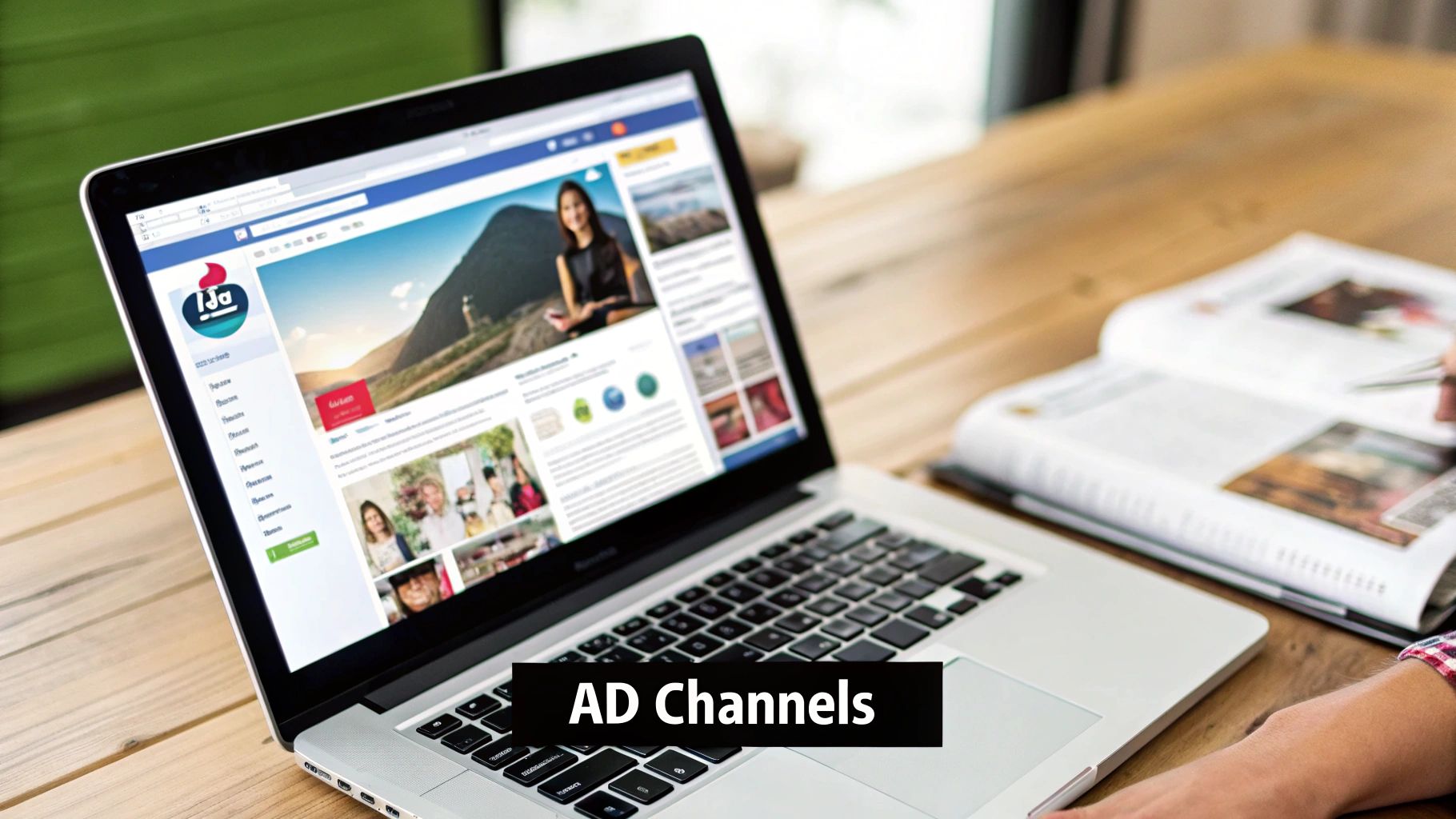 Laptop screen showing a social media ad channel used for UK Small Business Advertising Costs planning