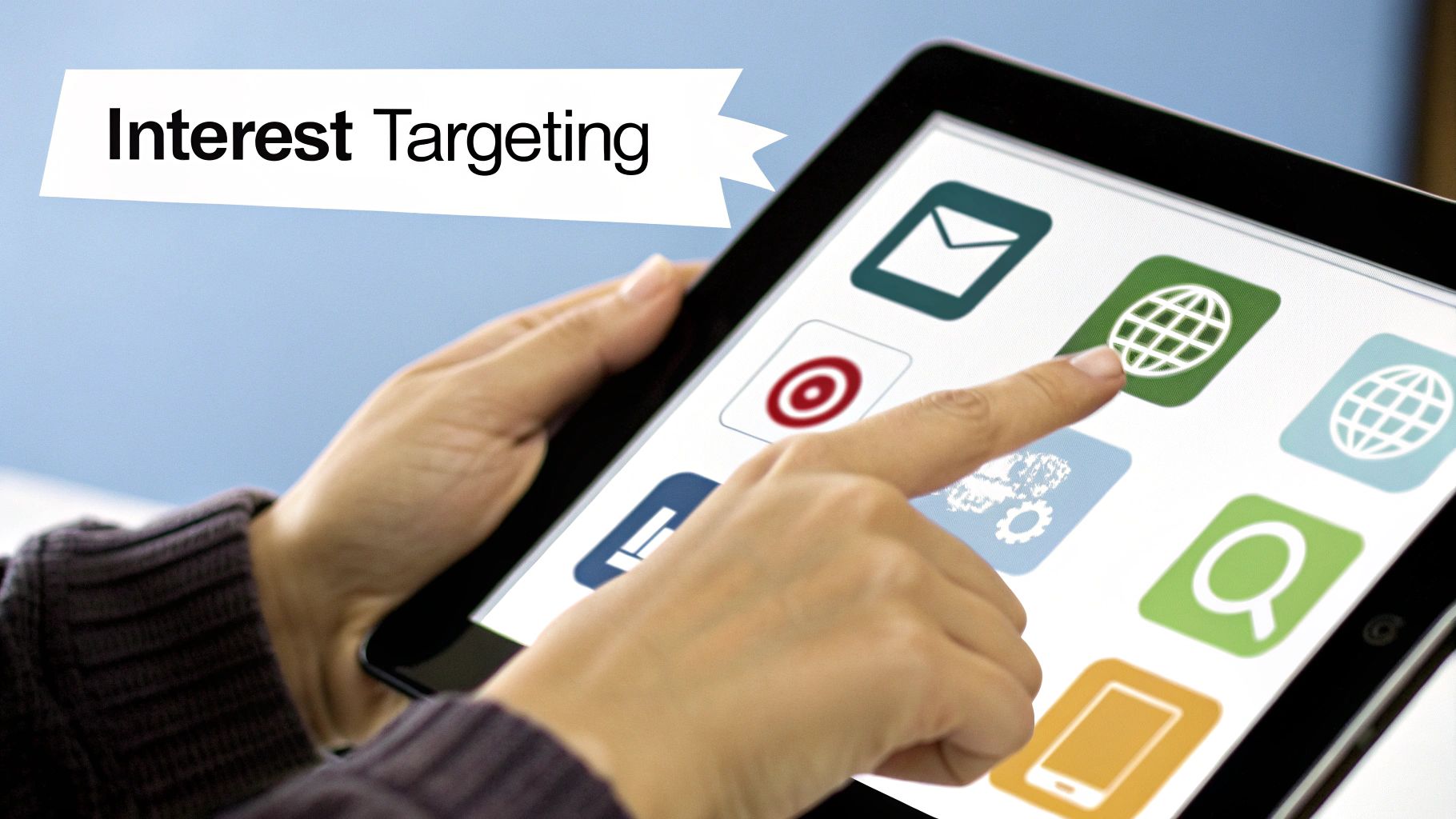 Interest-based targeting interface for targeting audiences on Facebook