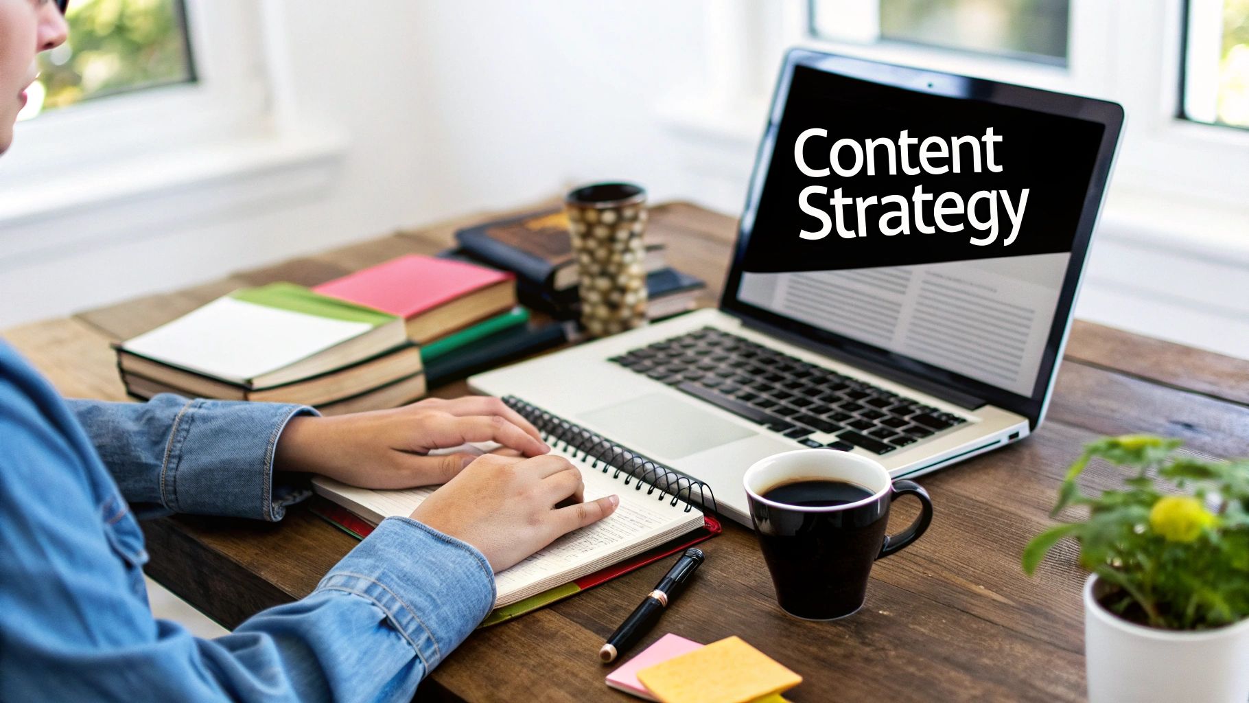 Content Strategy – Effective Marketing Methods for Small Business Content strategy planning for Effective Marketing Methods for Small Business using digital tools and notes.