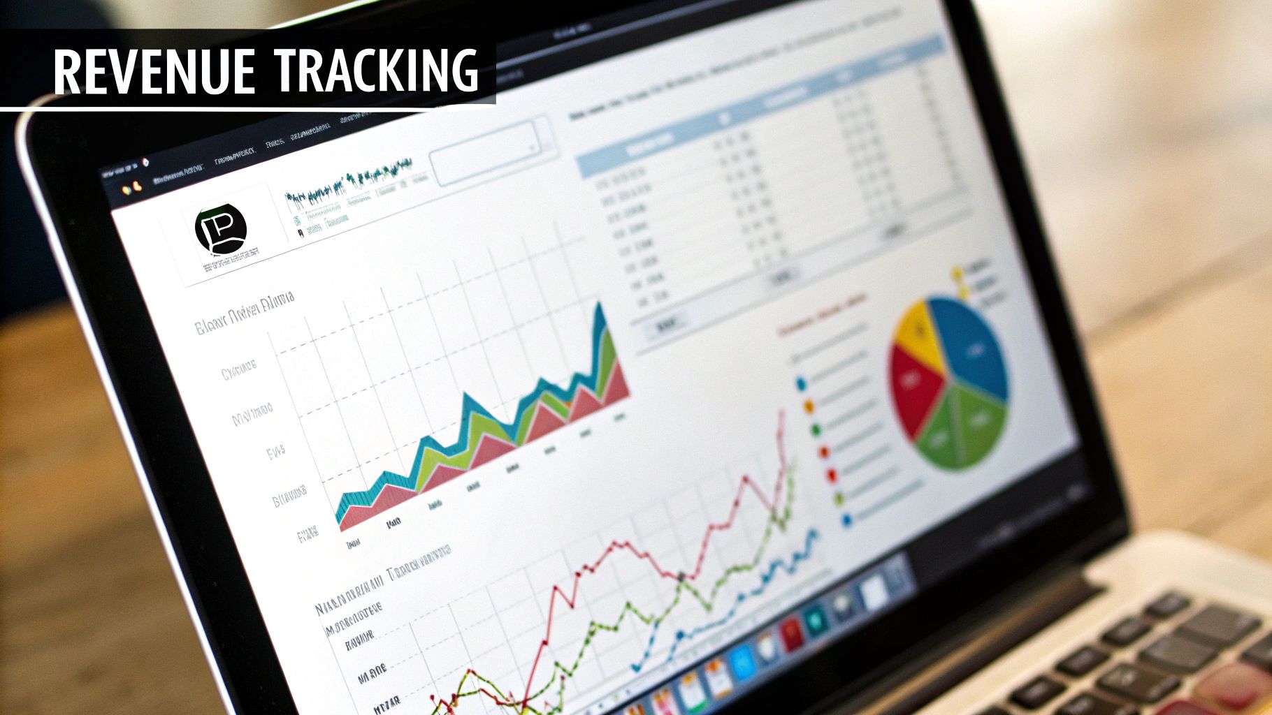 Revenue tracking on laptop for Marketing ROI calculation