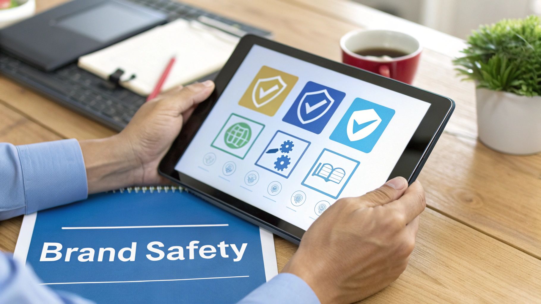 ChatGPT Advertising Services Brand Safety ChatGPT Advertising Services brand safety tools displayed on tablet