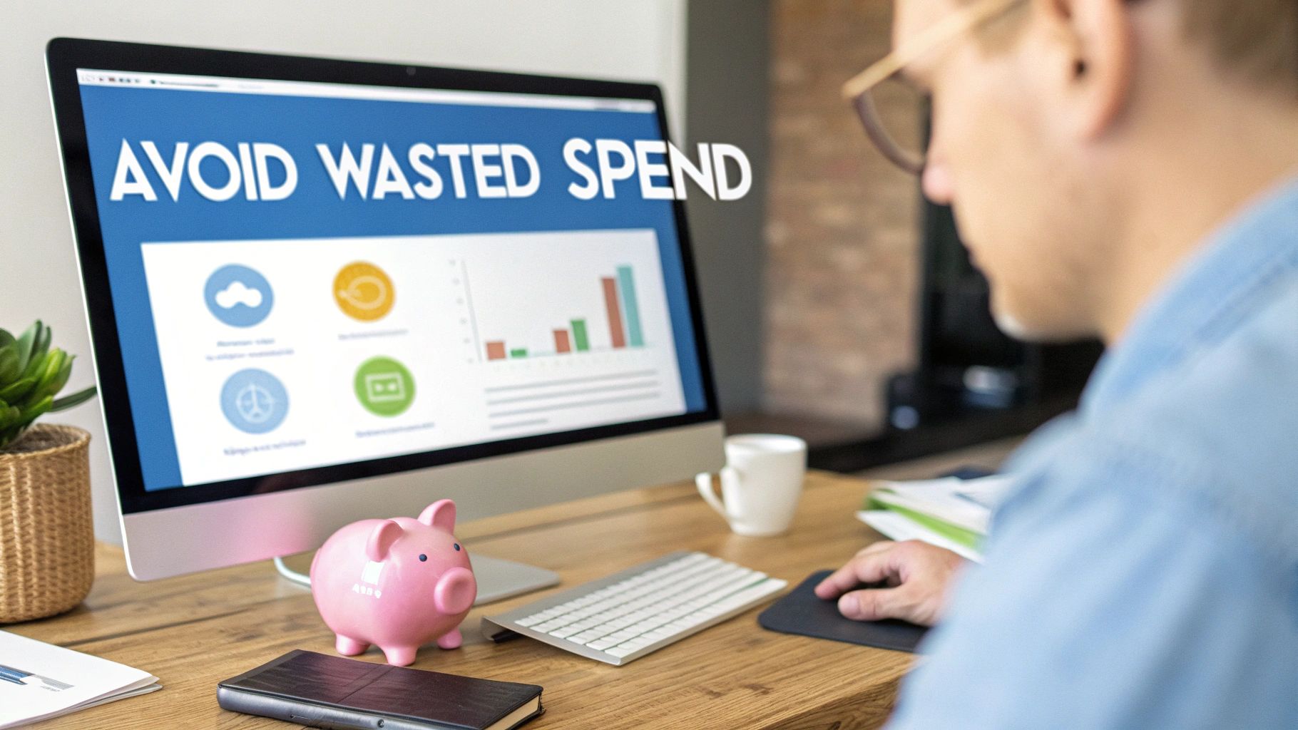 Avoid Wasted Spend on Google Ads Display Network Marketer analysing data to reduce wasted spend on Google Ads Display Network