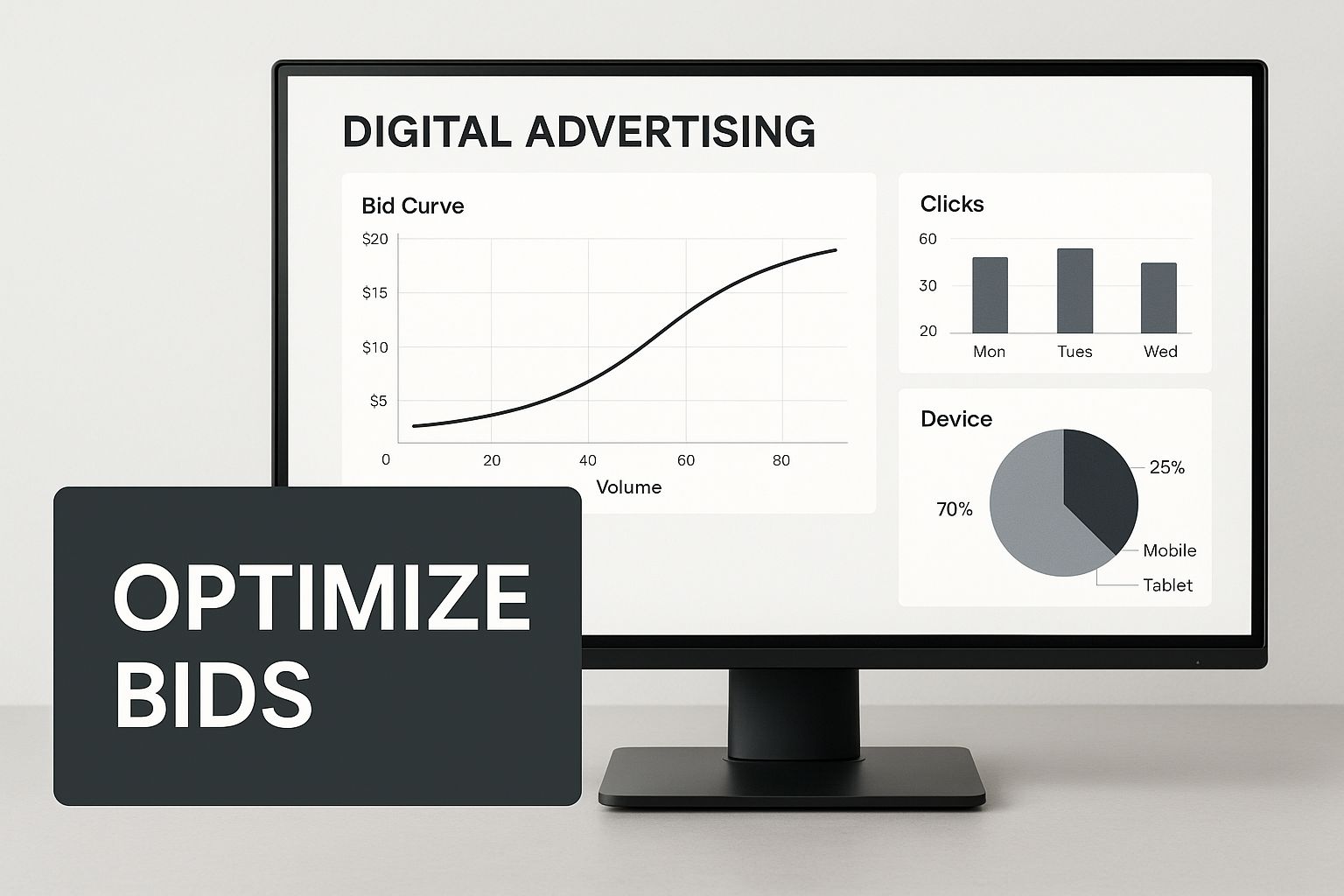 Optimise Bids to Master the Google Shopping Ad Strategy Bid optimisation dashboard for mastering the Google Shopping Ad performance