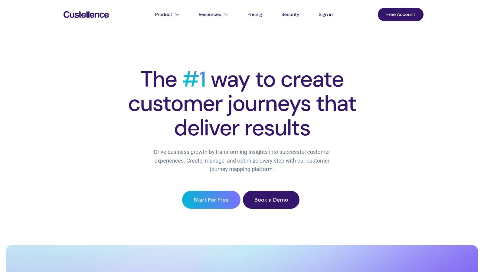 Custellence – Customer Journey Mapping Tool for Business Growth Custellence homepage promoting customer journey creation and optimisation.