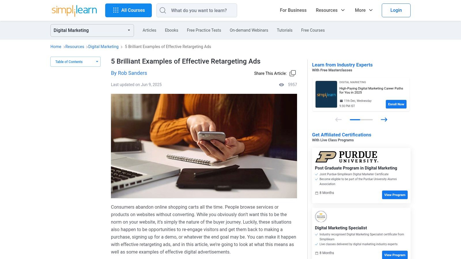 Simplilearn: Foundational Retargeting Principles