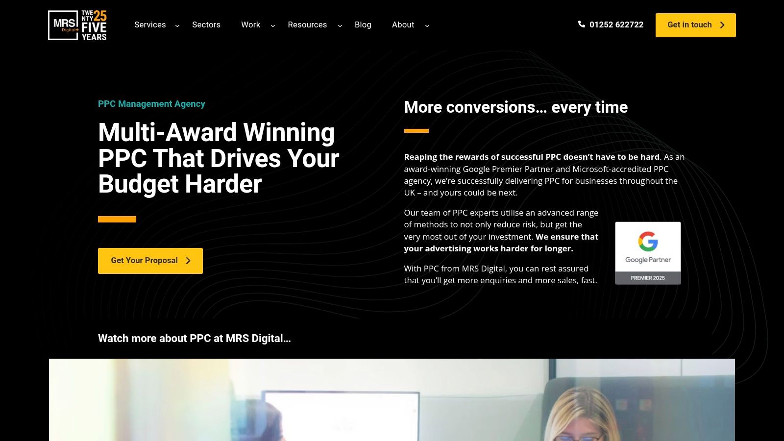 MRS Digital – Multi-Award-Winning PPC Management in the UK MRS Digital website featuring one of the Best PPC Management Services in the UK