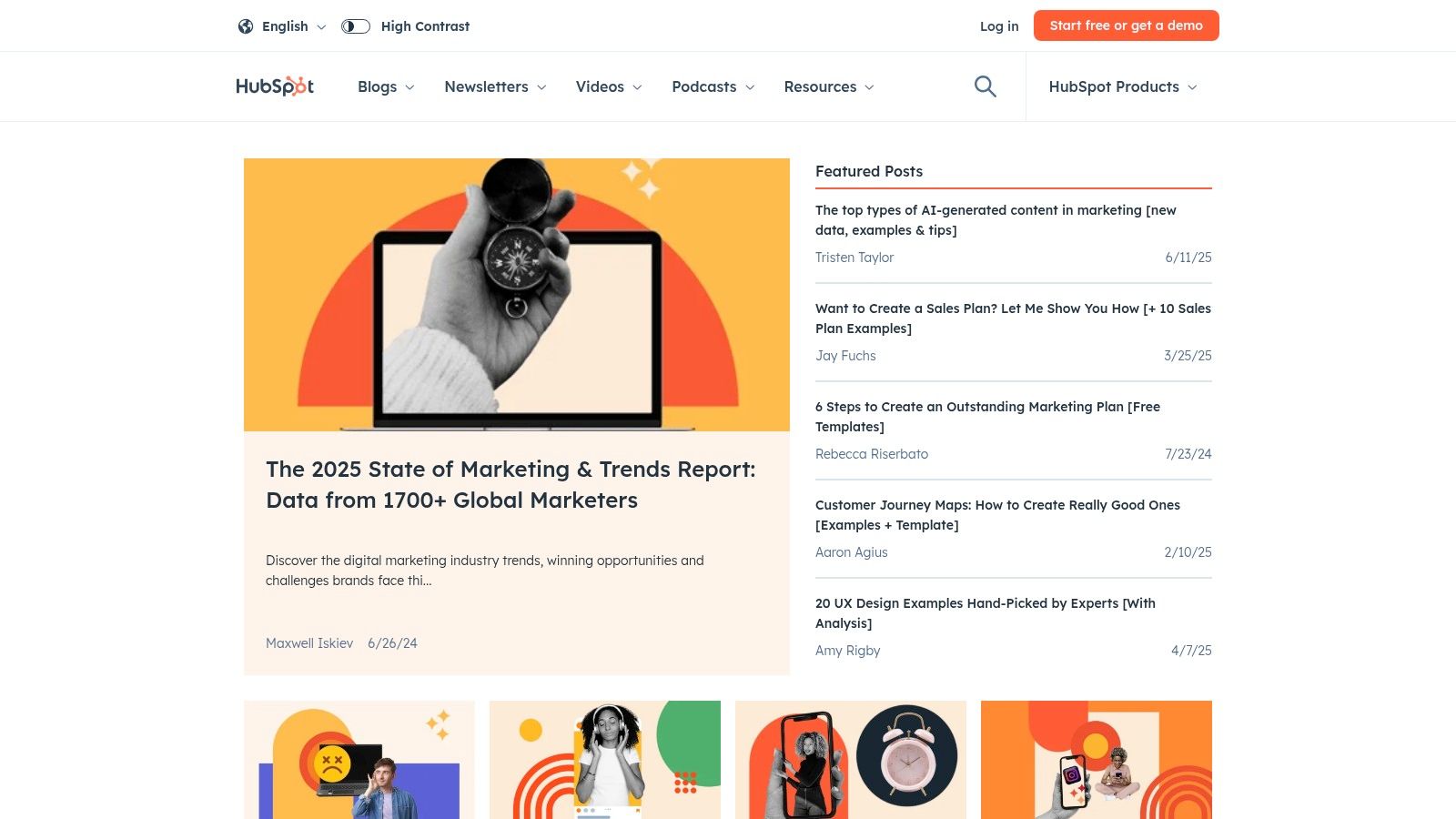 HubSpot blog featuring Facebook Ads Examples and marketing strategies