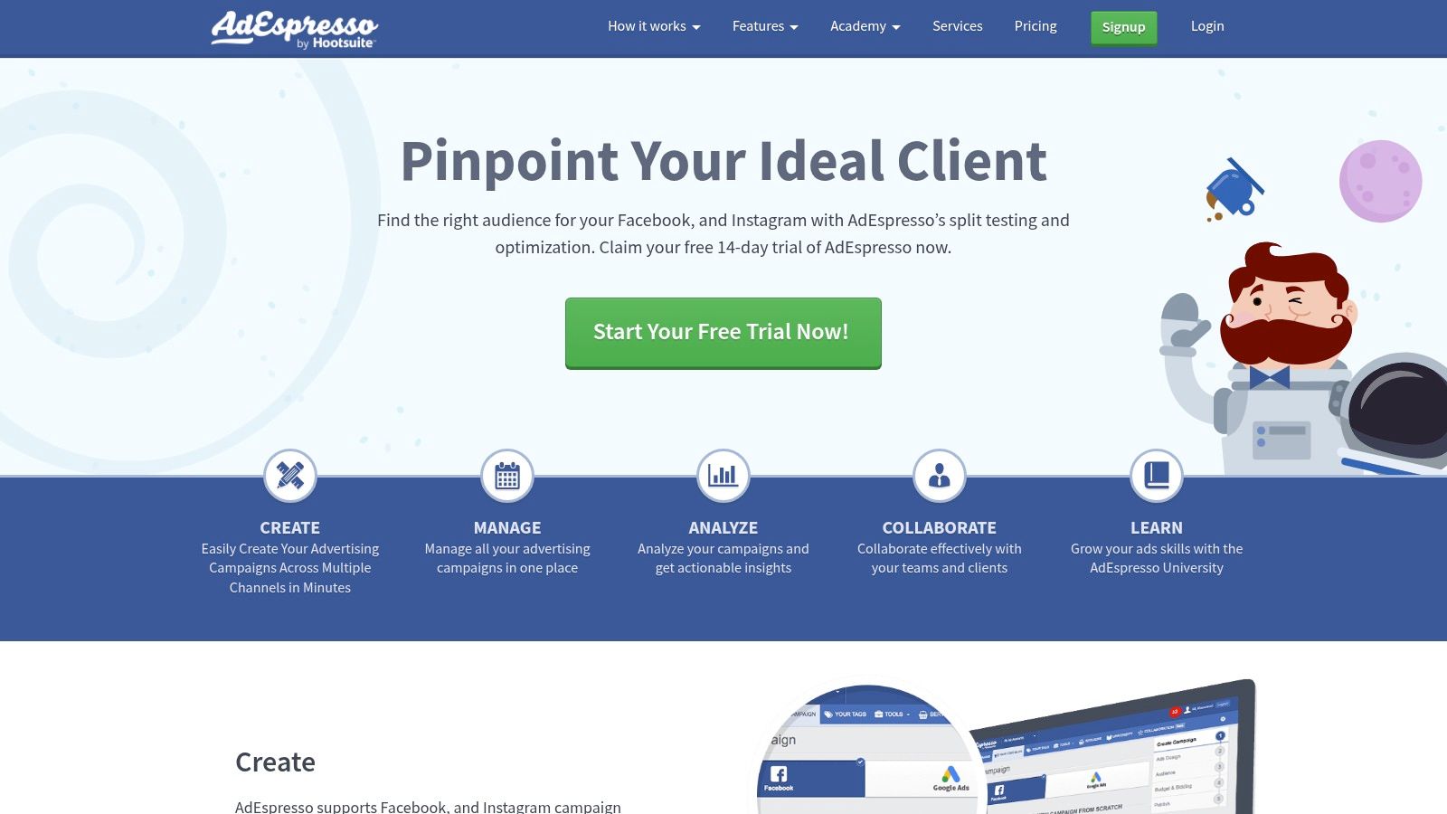 Facebook Ads Examples on AdEspresso platform for targeting and optimisation