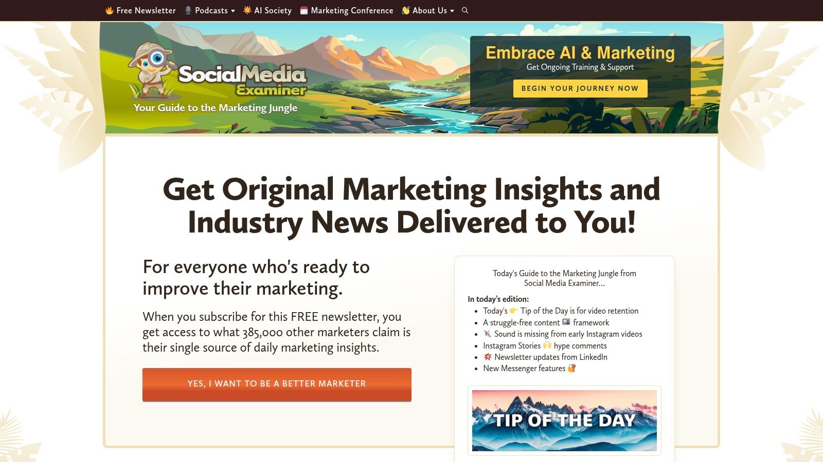 Social Media Examiner marketing insights and Facebook Ads Examples newsletter