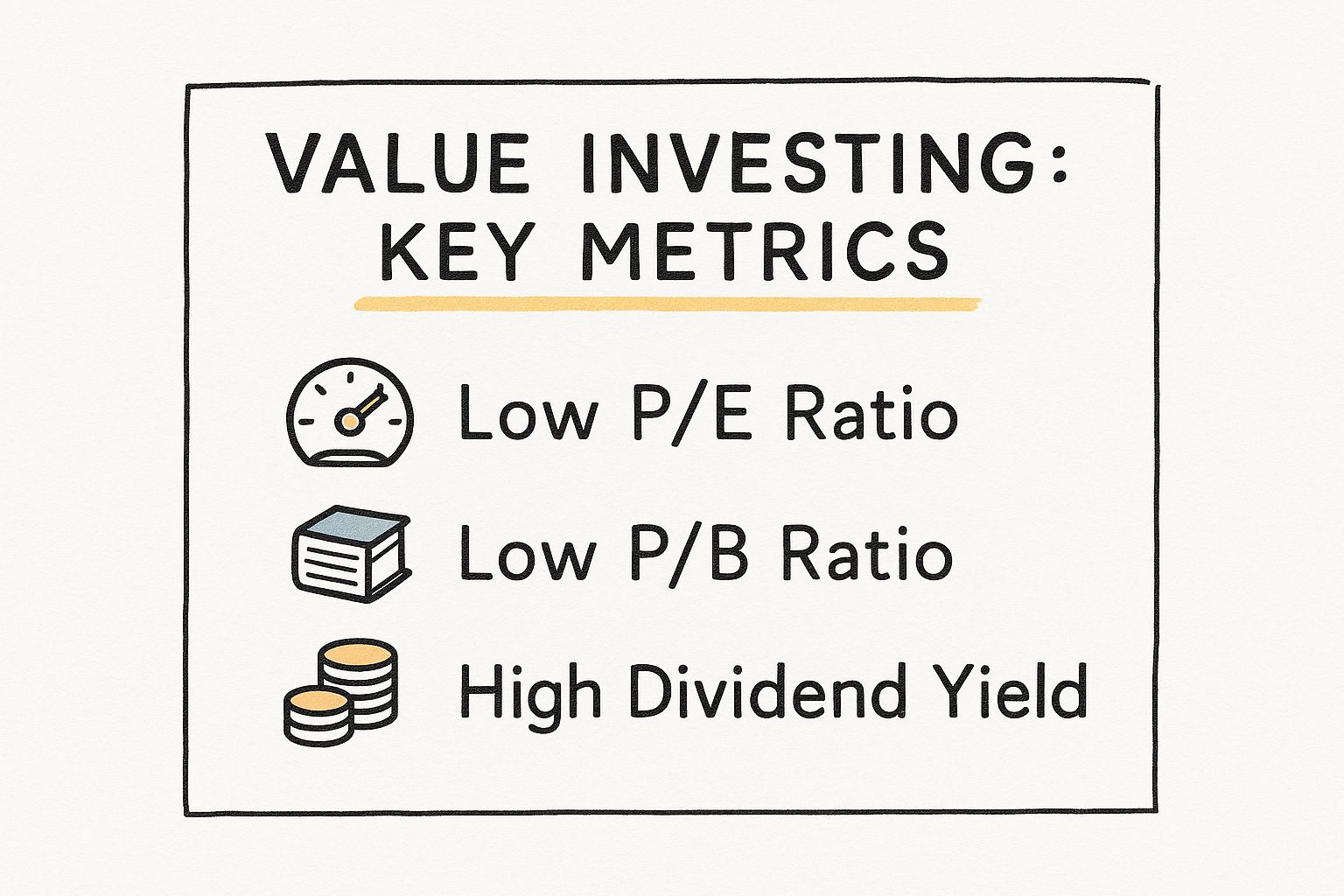 Infographic showing key data about Value Investing