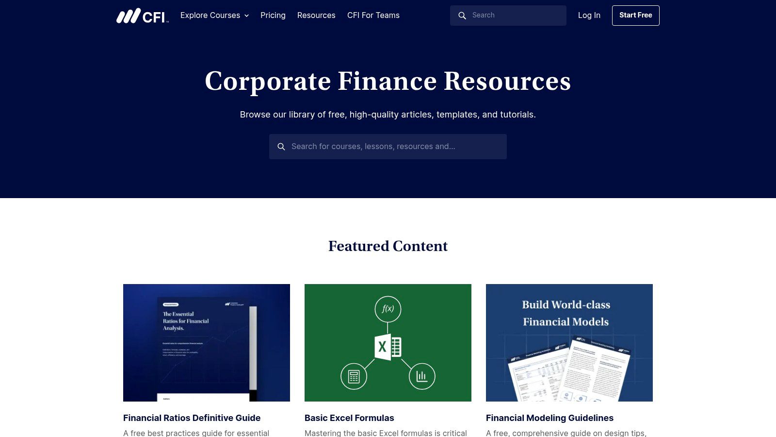 Corporate Finance Institute (CFI) Financial Statement Templates
