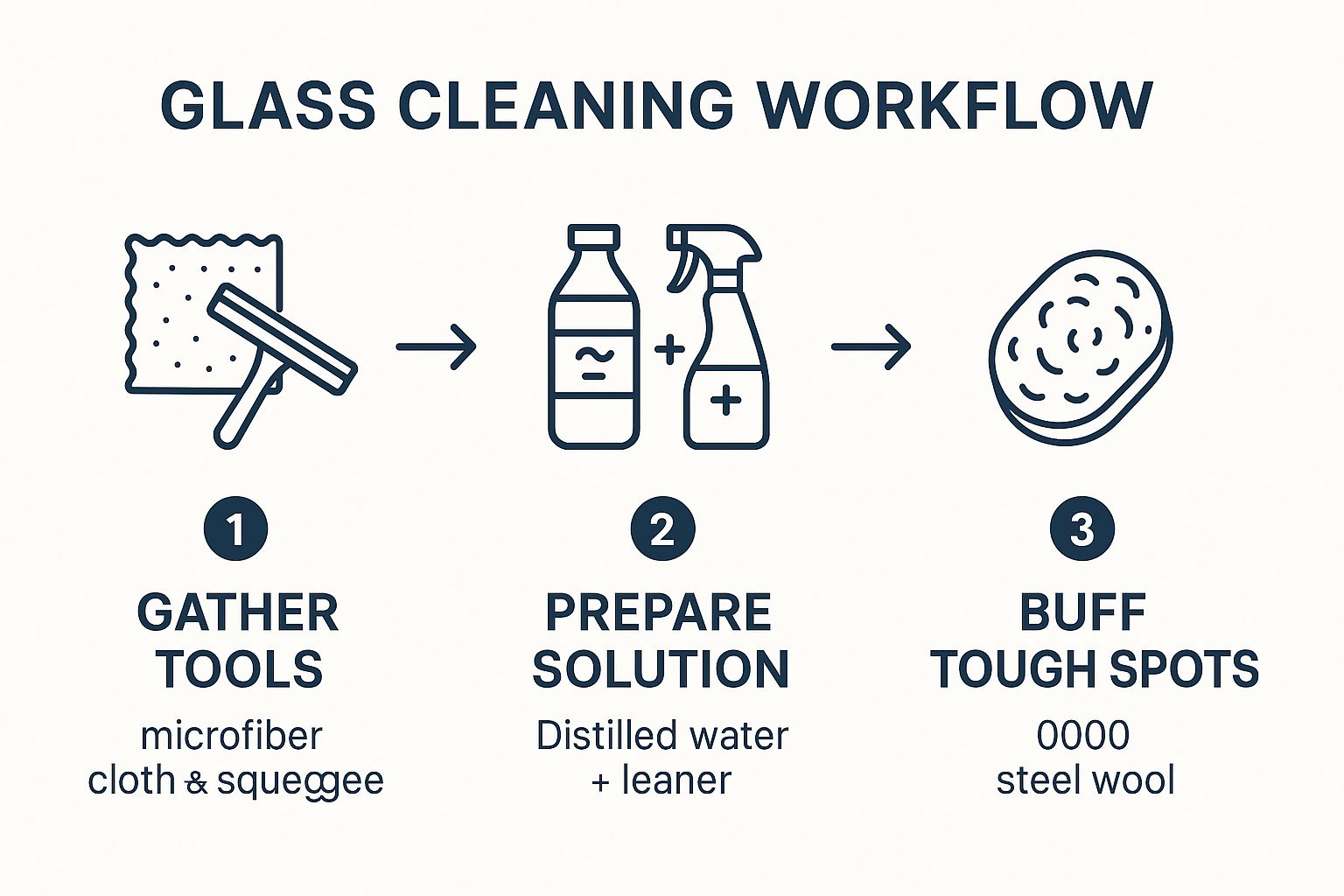 Infographic about how to remove water spots from glass