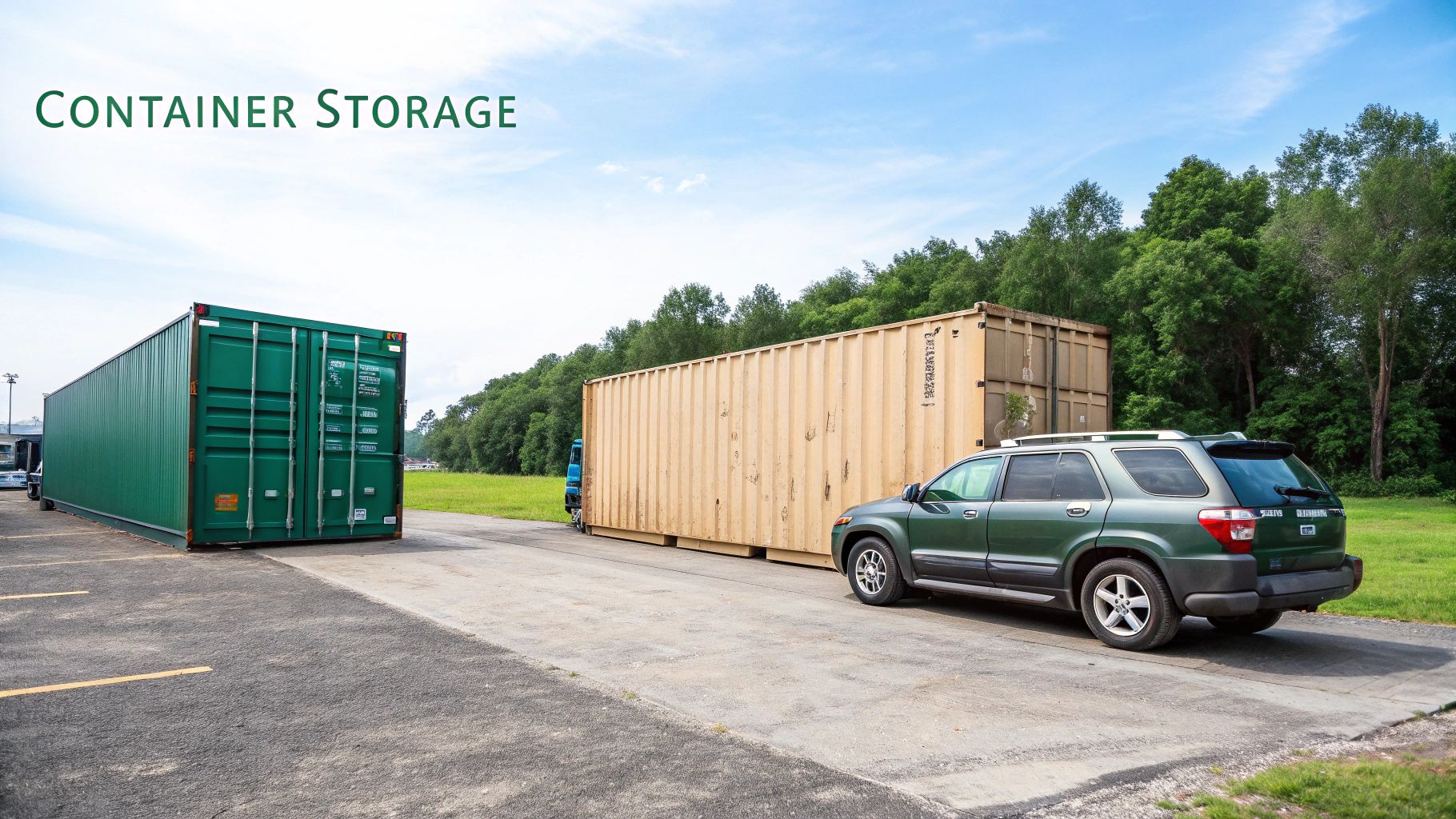 A secure, drive-up container storage unit.