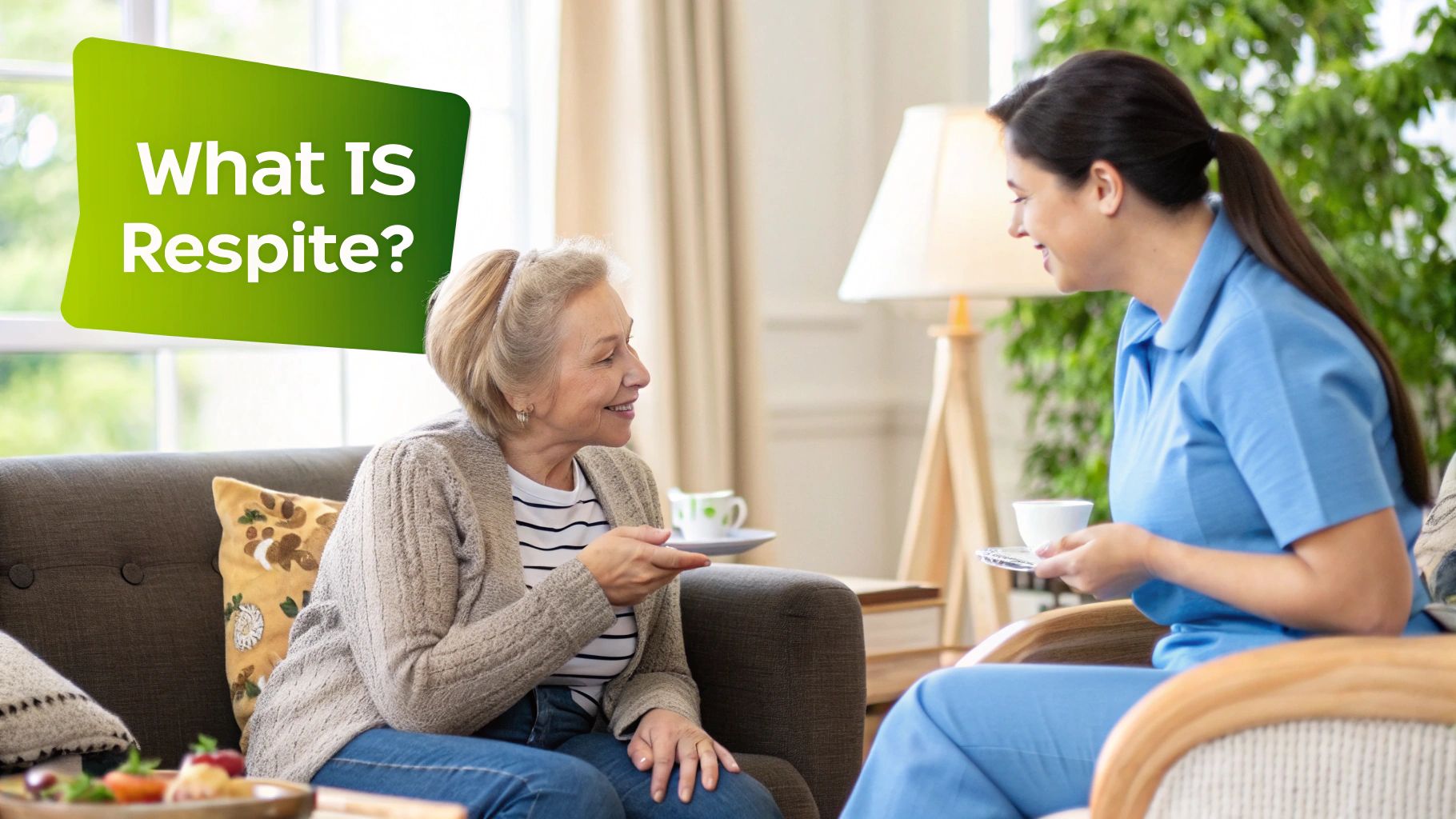 A carer comforting an elderly person with dementia, symbolising compassionate support.