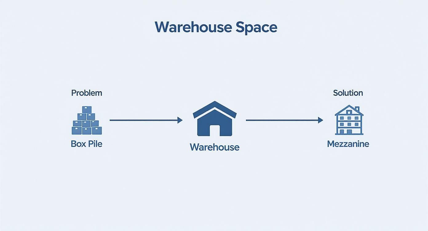 Infographic about warehouse mezzanine floor